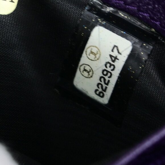 CHANEL CC Logo Bifold Wallet Leather Purple GHW Made in France 79RK703 - Picture 14 of 16